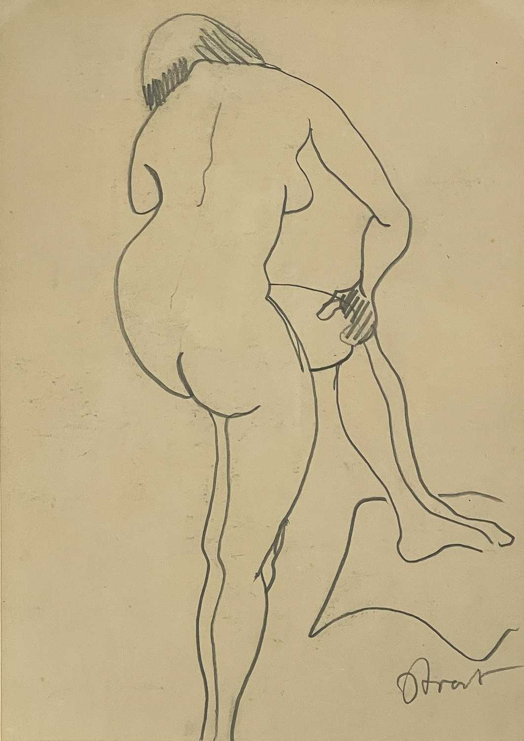 Terry Frost R.A. (British, 1915-2003), Figure Study, signed l.r., pencil, 17 by 12cm, framed.