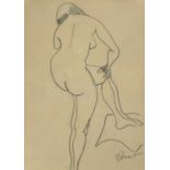 Terry Frost R.A. (British, 1915-2003), Figure Study, signed l.r., pencil, 17 by 12cm, framed.