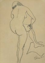 Terry Frost R.A. (British, 1915-2003), Figure Study, signed l.r., pencil, 17 by 12cm, framed.