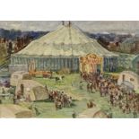 Walter Herbert Allcott (British, 1880-1951), The Circus - Wey Hill, titled and signed verso, oil