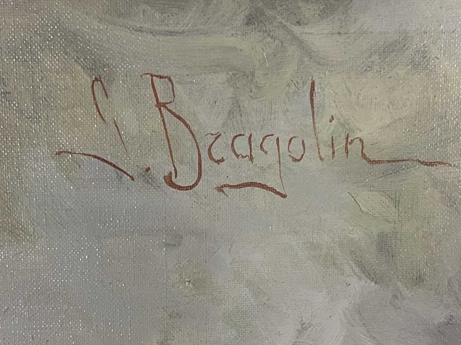 Giovanni Bragolin (Italian, 1911-1981), Little Boy, signed u.r., oil on canvas, 68 by 50cm, gilt - Image 3 of 4