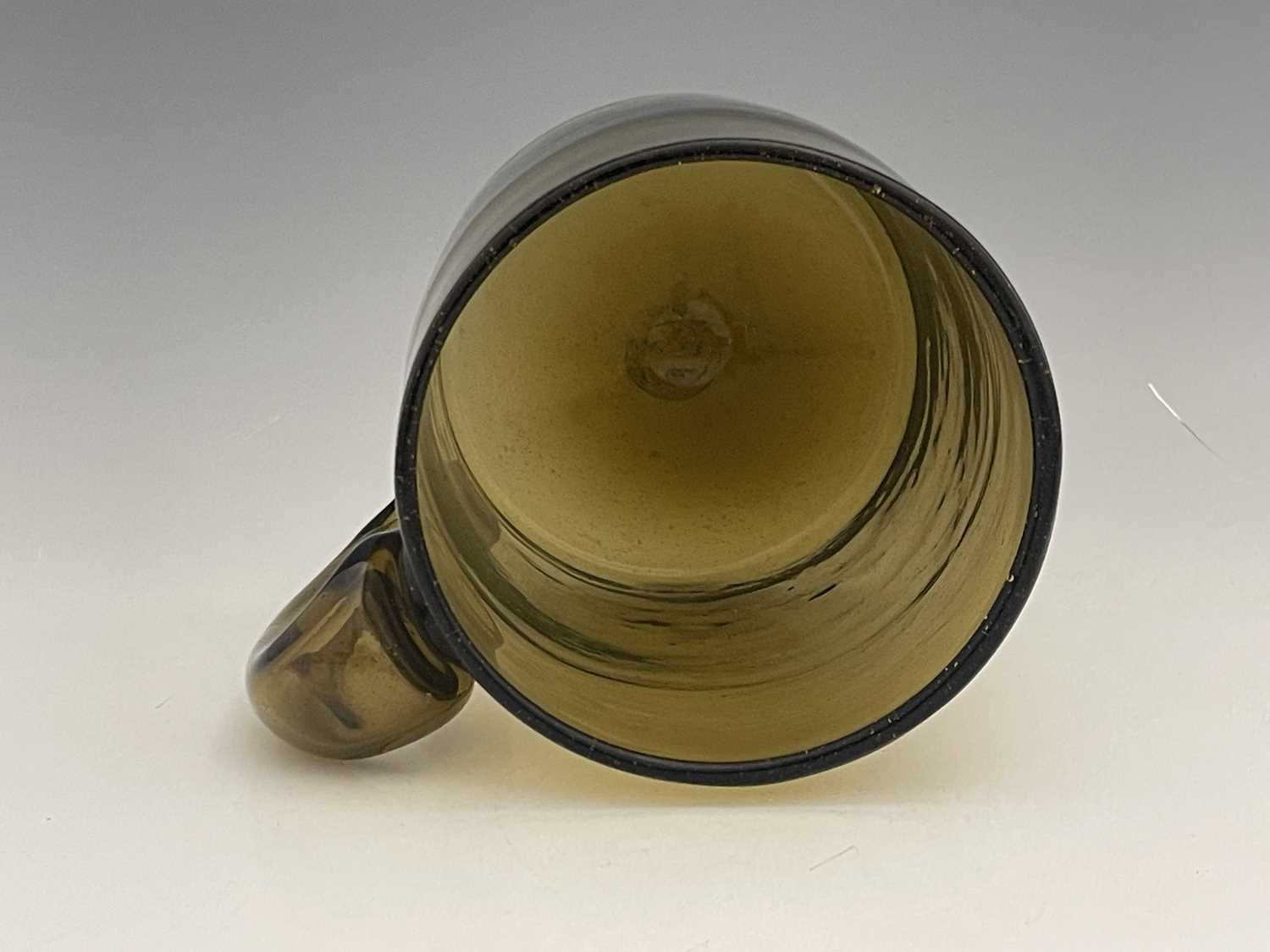 A large novelty glass tankard, 19th century, possibly Scottish, cylindrical form bubbled glass - Image 2 of 3