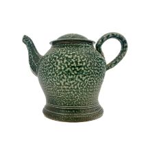 Steve Harrison, a studio pottery salt glazed stoneware teapot, circa 1996, ovoid baluster form
