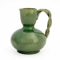 Peter Gardner for Dunmore Pottery, an art pottery jug, circa 1880s, gourd form with stranded