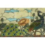 Pilkington (attributed), an Arts and Crafts six tile panel, circa 1900, tubelined, depicting a