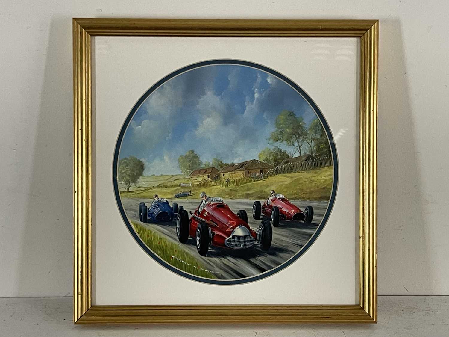 Gordon C. Davies (British, 20th Century), No.2 Alfa Romeo, No.4 Ferrari, No.33 Talbot Lago, signed - Image 2 of 6