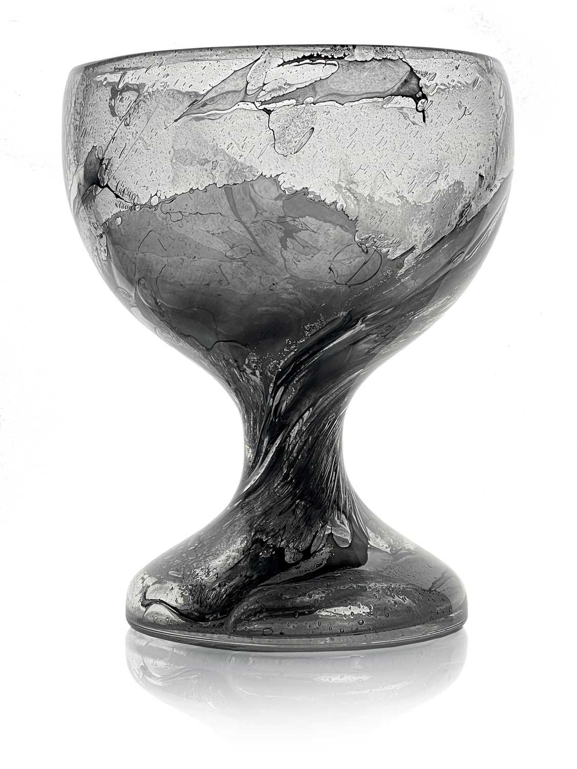 Horst Tuselmann for Peill and Putzler, a German mid century glass vase, pedestal chalice form,