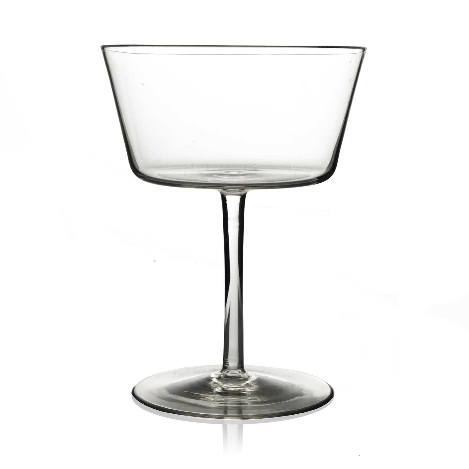 Harry Powell for James Powell and Sons, Whitefriars, an Arts and Crafts Champagne saucer or wine