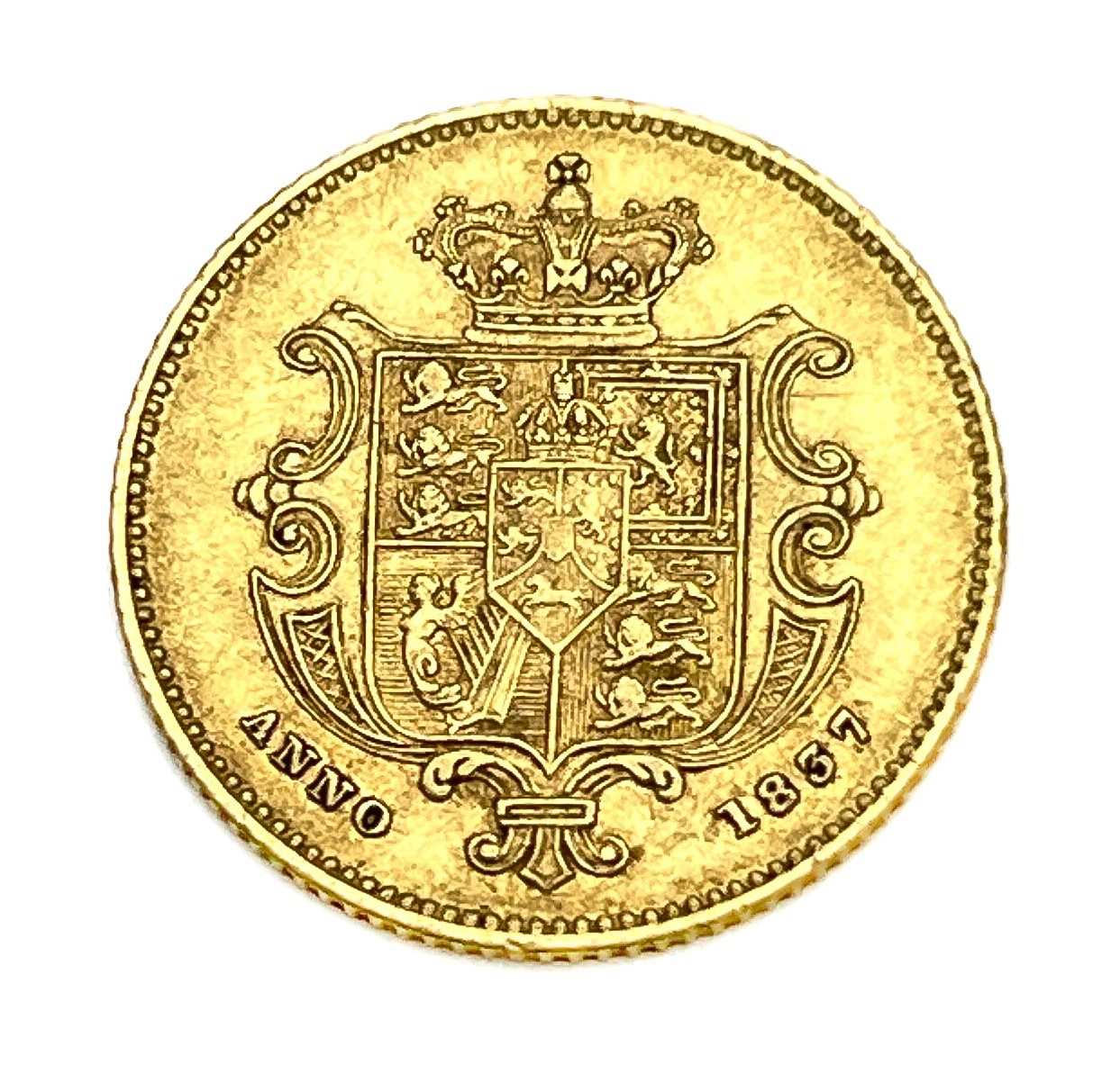 William IV, Half Sovereign, 1837. S3830 - Image 2 of 2