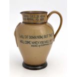 Political Interest, a Doulton Lambeth salt-glazed stoneware pitcher commemorating the life of