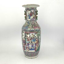A Chinese porcelain vase, Guangxu period, (1875-1908), profusely decorated with court scenes and