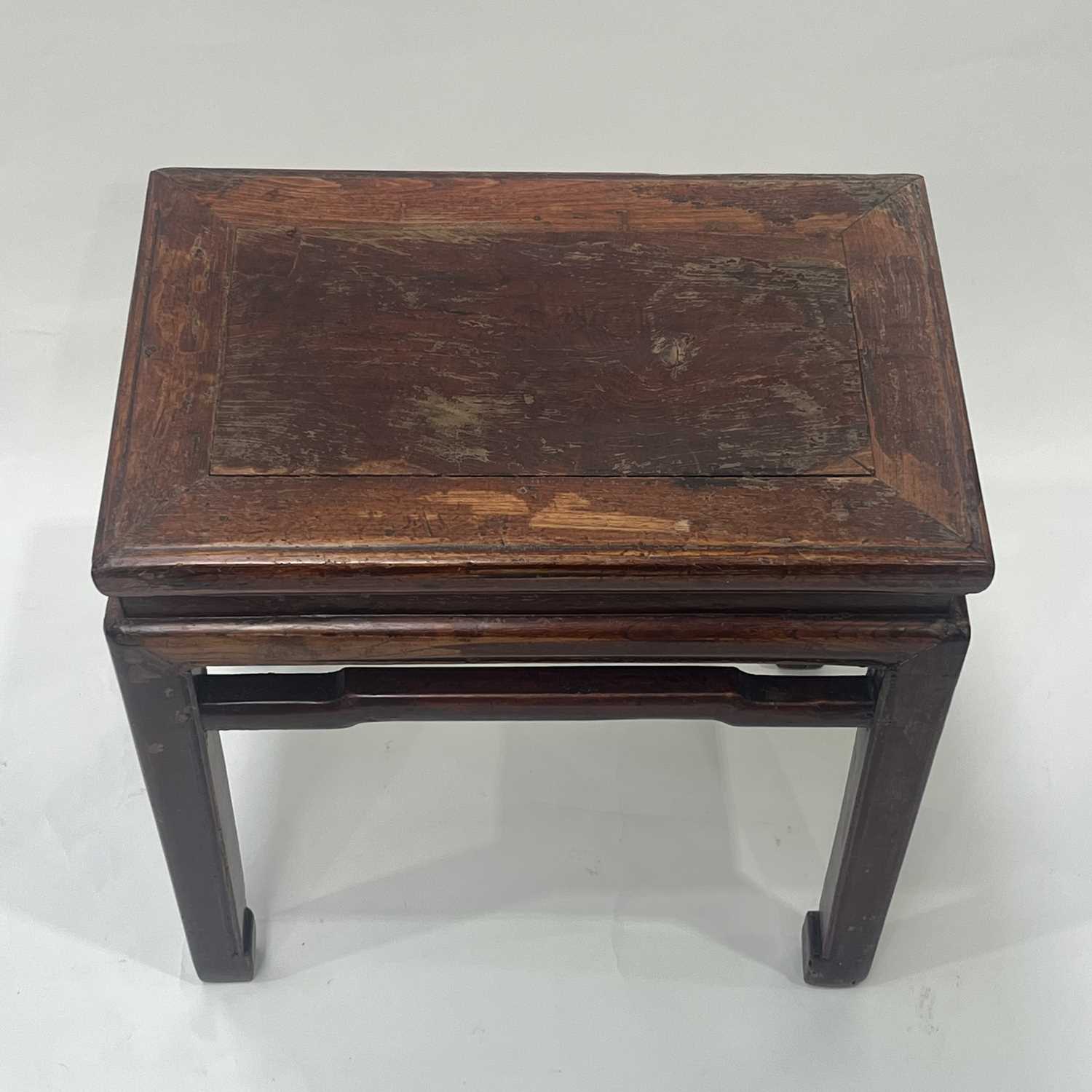 A Chinese stained and lacquered wood low table or stool, probably 19th century or earlier, - Image 3 of 3