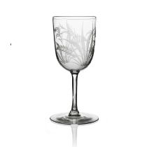 James Powell and Sons, Whitefriars, an Aesthetic Movement fern etched glass, circa 1860, engraved