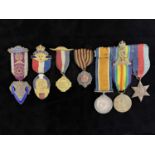 A World War I and II medal group, 205098 Pte A Rowley, Labour Corps, Great War pair and 1939-45