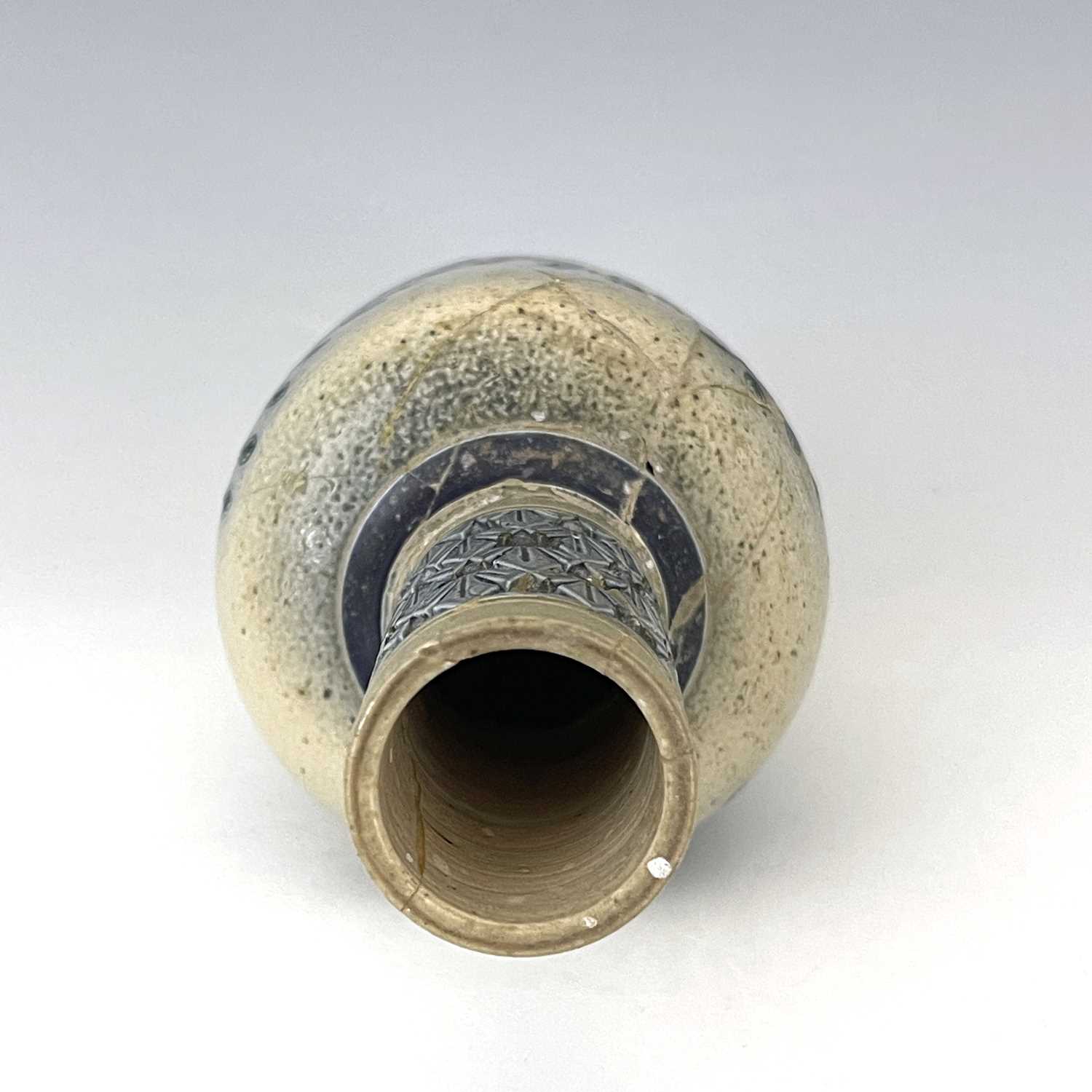 Edwin Martin for Martin Brothers, a stoneware vase, 1879, shouldered and footed form with - Image 3 of 6