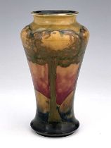 William Moorcroft, an Eventide vase, circa 1925, slender inverse baluster form, impressed marks