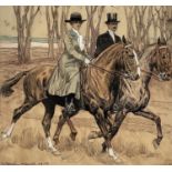 Ludwig Koch (Austrian, 1866-1934), Our for a Ride, signed and dated 1919 l.l., pen and wash