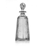 Thomas Webb and Son, an Aesthetic Movement intaglio engraved rock crystal glass decanter, circa
