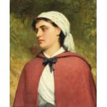 Charles Sillem Lidderdale (British, 1831-1895), portrait of a country girl, half-length wearing a