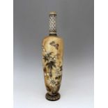 Edwin Martin for Martin Brothers, a large stoneware Wildflower vase, 1886, shouldered footed form