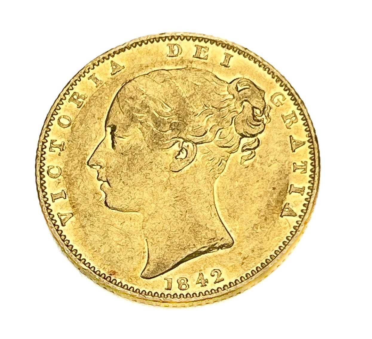 Victoria, Sovereign, 1842, open 2 in date. S3852