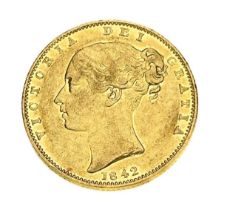 Victoria, Sovereign, 1842, open 2 in date. S3852