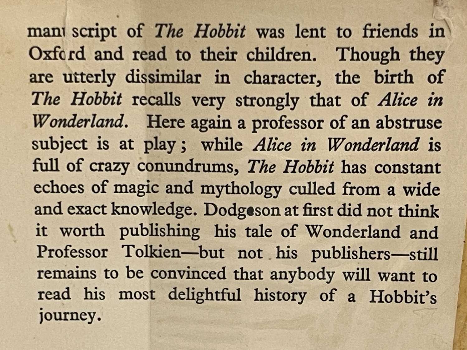 Tolkien, J.R.R. 'The Hobbit, or There and Back Again', 1st ed, 1st impression, pub Allen & Unwin, - Image 8 of 27