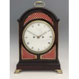 Ellicott & Company, Royal Exchange, London, a Regency mahogany bracket clock, arched case with brass