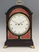 Ellicott & Company, Royal Exchange, London, a Regency mahogany bracket clock, arched case with brass