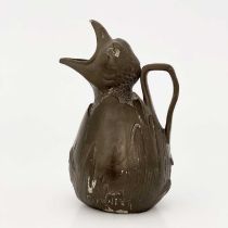 Jean Garnier, a French Art Nouveau novelty pewter jug, circa 1900, modelled as a chick emerging from