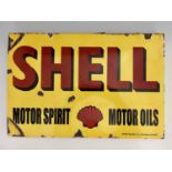 A Shell enamelled metal advertising sign, double sided, 40cm x 60cm