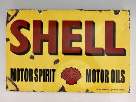 A Shell enamelled metal advertising sign, double sided, 40cm x 60cm