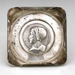 Kate Harris for William Hutton, an Arts and Crafts silver dish, London 1903, square section with