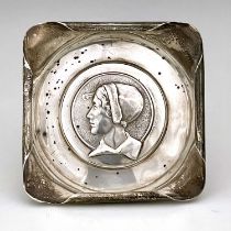 Kate Harris for William Hutton, an Arts and Crafts silver dish, London 1903, square section with
