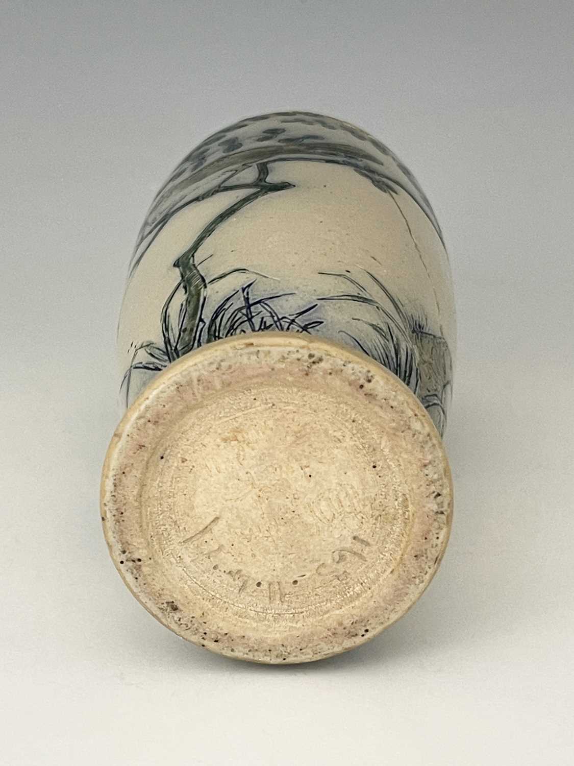 Edwin Martin for Martin Brothers, a stoneware vase, 1879, shouldered and footed form with - Image 5 of 6