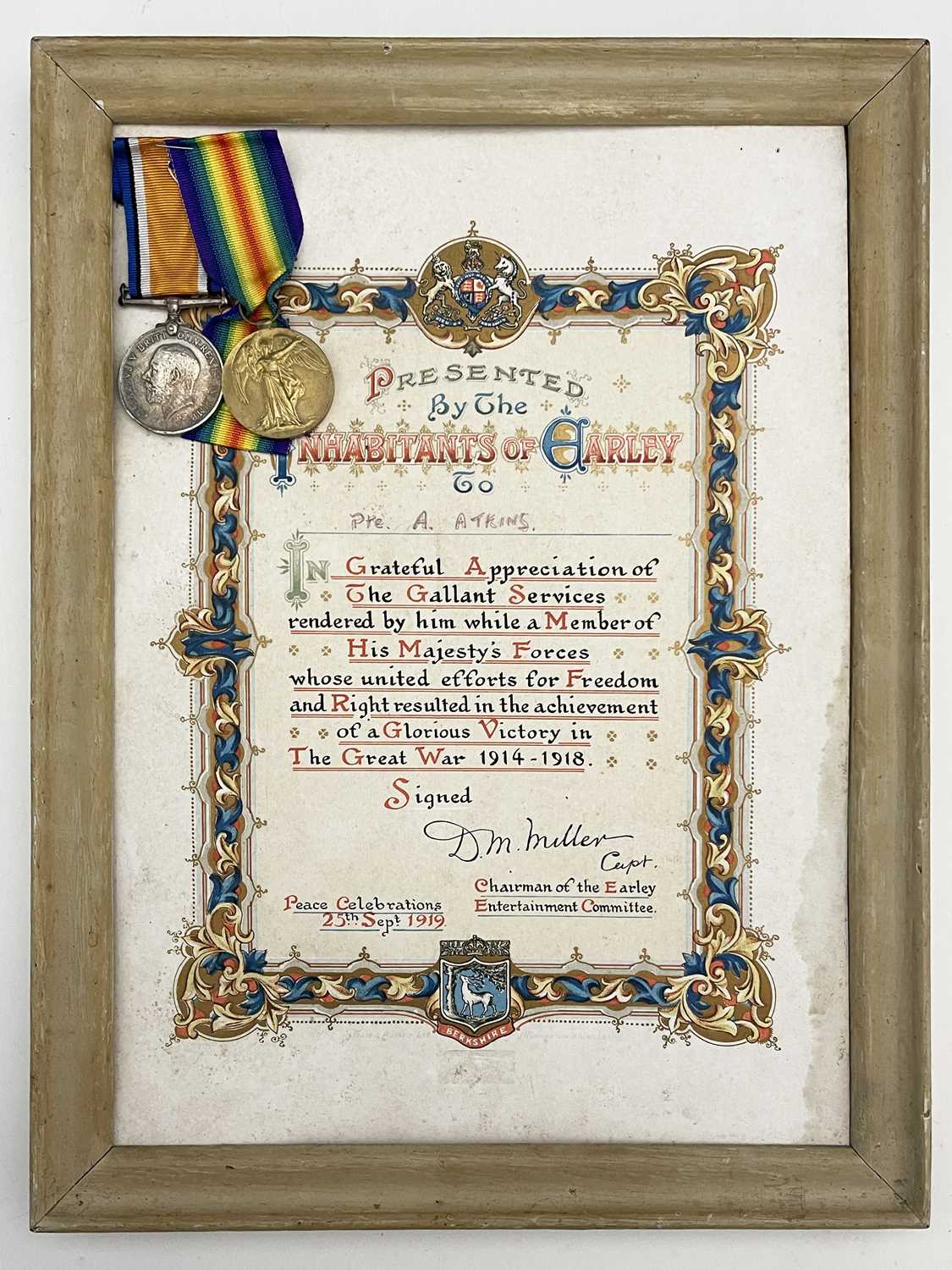 A World War I medal pair with citation, DM2 - 168324 Pte A Atkins ASC - Image 2 of 4