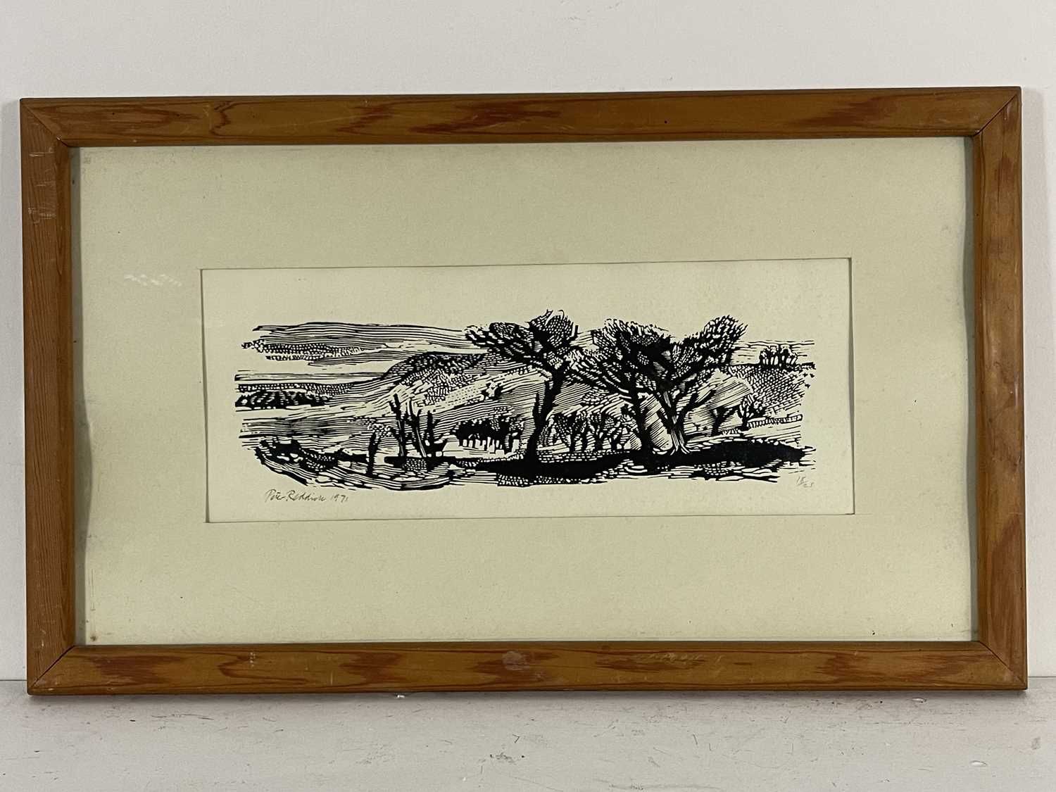Peter Reddick (British, 1924-2010), landscape with trees, signed and dated 1971 l.l., woodcut, - Image 4 of 7