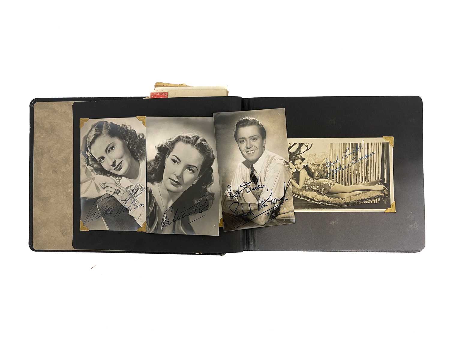 An album of photographs relating to stars of the screen, 1930's to 1940's, some signed, some with