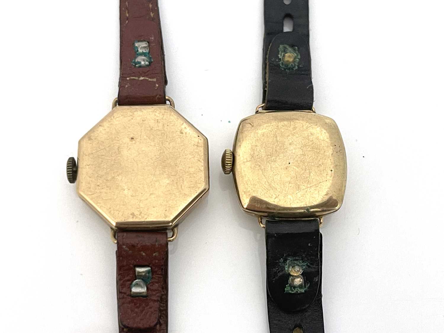 Two 9 carat gold ladies wrist watches, including Dennison and Rotay, circa 1930s, on leather - Image 2 of 2