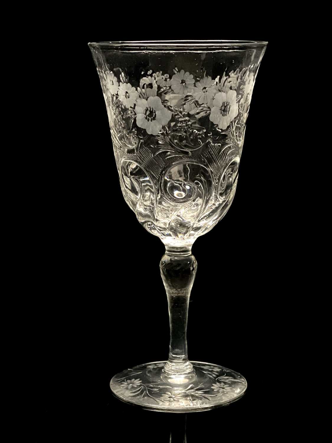 Thomas Webb and Sons, an Edwardian Stourbridge Intaglio engraved rock crystal wine glass, circa - Image 2 of 5