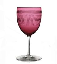 James Powell and Sons, Whitefriars, an Etruscan Revival cranberry and colourless wine glass, circa