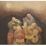Jeno Gabor (?) (Hungarian,1893-1968), 'Chamber Music', signed l.r., titled l.l., color etching No.