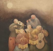 Jeno Gabor (?) (Hungarian,1893-1968), 'Chamber Music', signed l.r., titled l.l., color etching No.