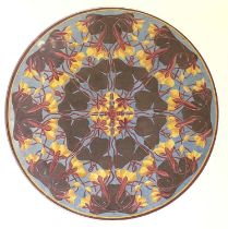 Arts & Crafts School, circa 1900, 'Polychrome', a roundel of stylized foliage, titled below, E.S.K