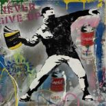 Mr Brainwash (Thierry Guetta) (French, 1966), 'Never Give Up', signed u.r., mixed media on paper, 55