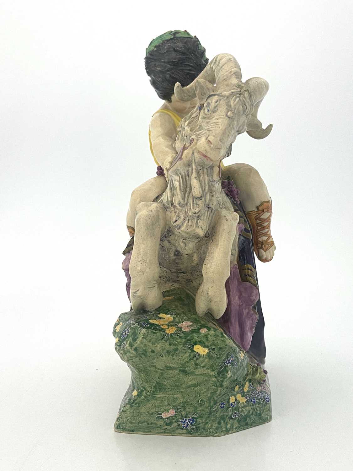 Charles Vyse for Chelsea Pottery, Bacchus on a Goat, 1921, modelled as a Classical boy on a - Image 6 of 9