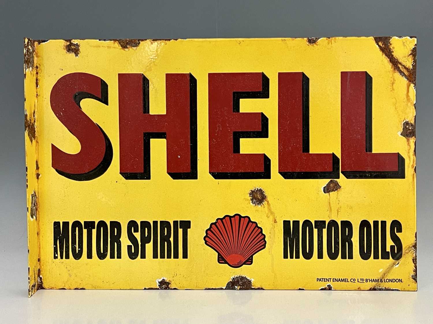 A Shell enamelled metal advertising sign, double sided, 40cm x 60cm - Bild 2 aus 3