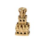 A Portuguese gold charm pendant, modelled as Belem Castle, Lisbon, 2cm long, 5.2g