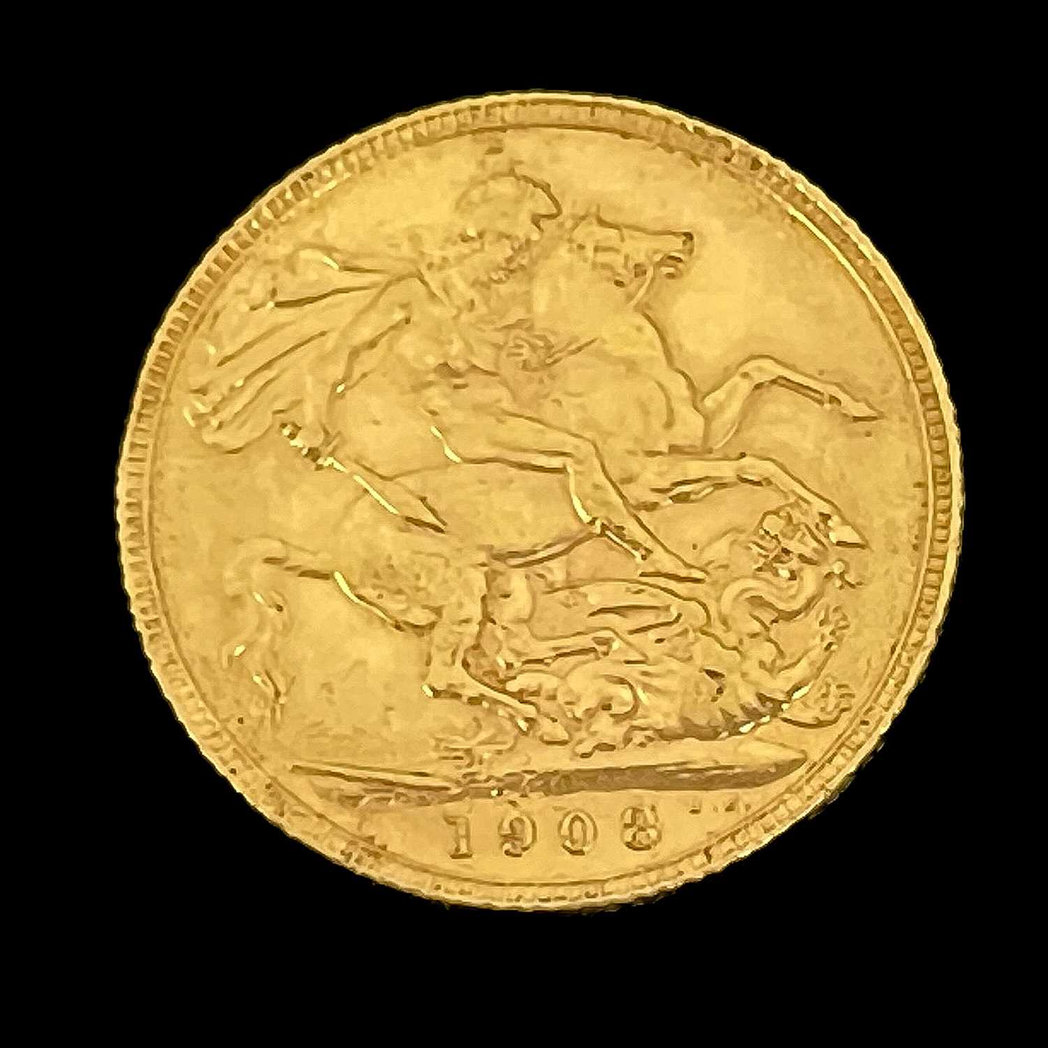 Edward VII gold sovereign, 1908, 8.0g
