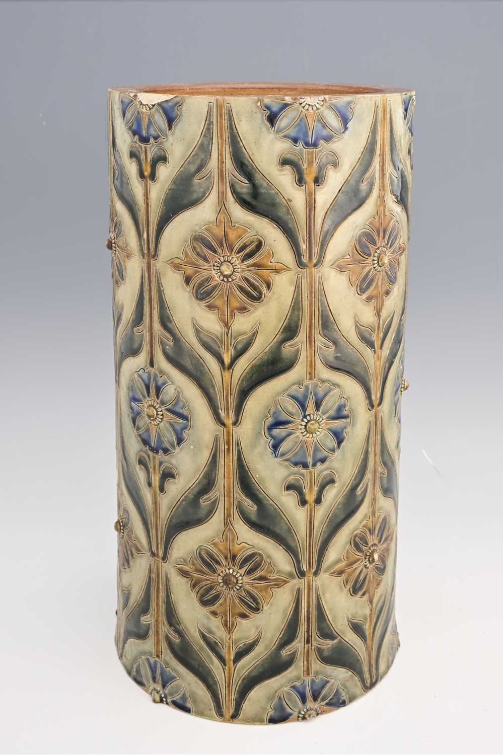 A Doulton Lambeth decorative stoneware pipe section, circa 1870s, sgraffito decorated with geometric - Image 3 of 5